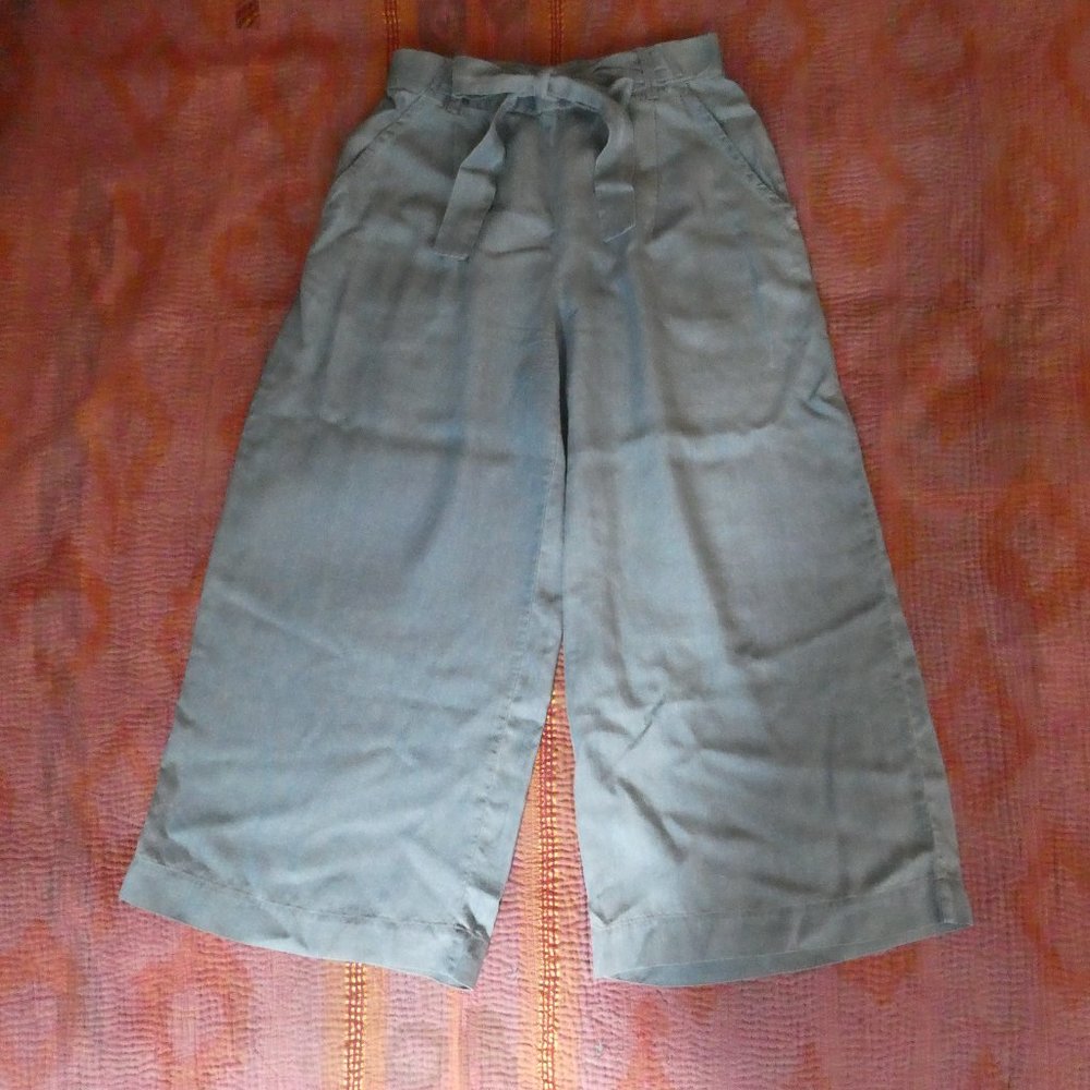 Tencel Denim wide leg cropped pants Size S
